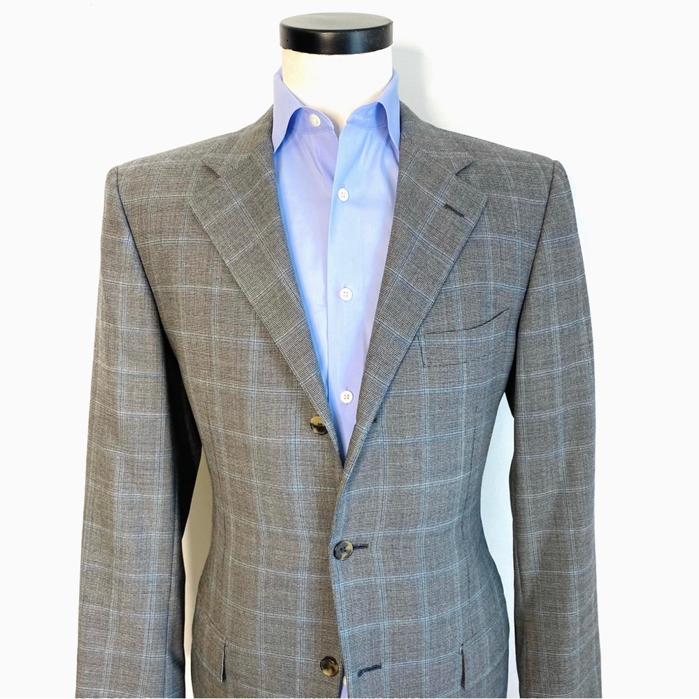 Ermenegildo Zegna Gray Plaid Blazer